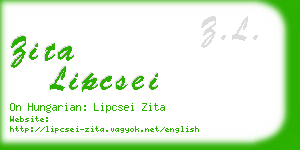 zita lipcsei business card